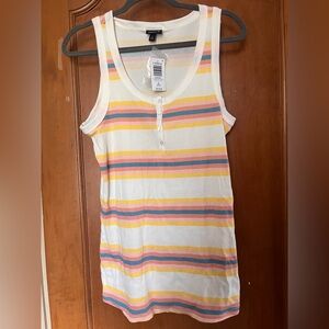 NWT Torrid Ribbed Button Tank with Stripes Size 2 (18/20)